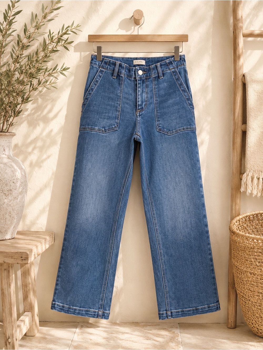 ✨ 78 & Sunny Jeans Medium Blue Wash Scenic Route Slim Cropped Size 8 ✨